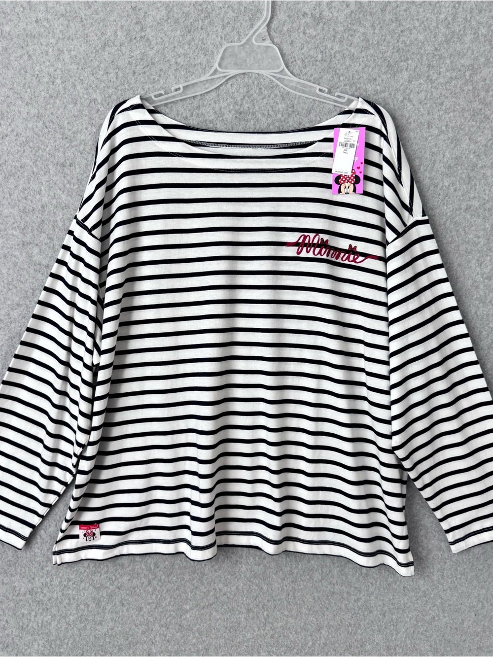 Old Navy x Disney Long Sleeve T-Shirt Minnie Mouse Mariner Blue White XXL Tall